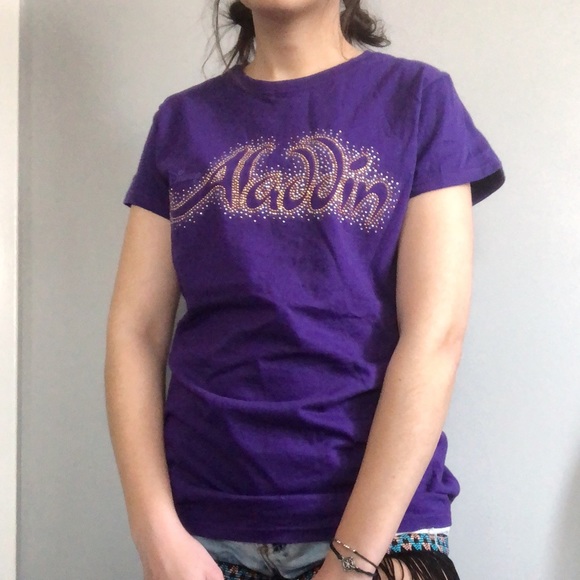 Aladdin Disney purple embellished T-shirt - Picture 2 of 4